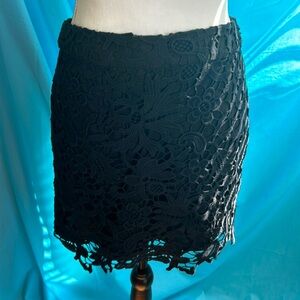 Buy2items get1free 3/$15items for$30. Black lined lace straight skirt w/side zip